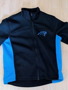 Carolina Panthers NFL Team Apparel Full Zip Jacket Mens Large Waffle Knit